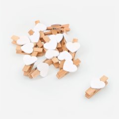 Прищепка для открытки "Сердечко" Белый 15 шт 10976009